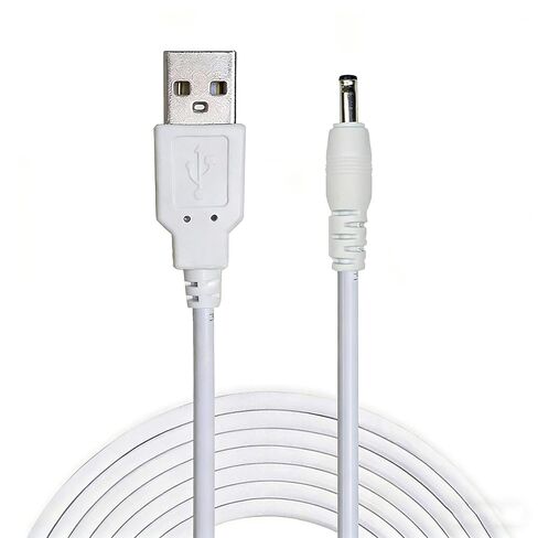 كابل BLS لـ T01L/T01L Pro، 1 متر/3.3 قدم USB نوع A ذكر إلى 3.5 مم × 1.35 مم DC 5V كابل موصل قابس الطاقة، USB إلى DC 5V كابل موصل قابس الطاقة، كابل محول جاك ذكر برميل DC - أبيض in Kuwait