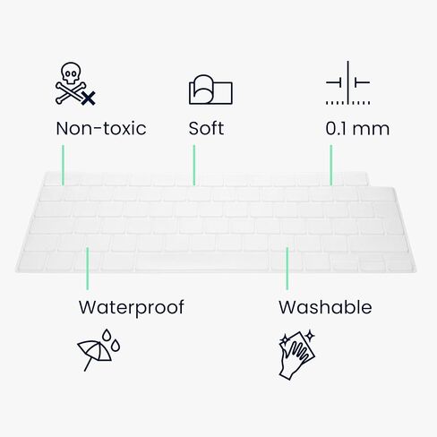 kwmobile Keyboard Cover Compatible with Apple MacBook Air 15 M3 2024 A3114 - Keyboard Cover Russian QWERTY - Transparent in Kuwait