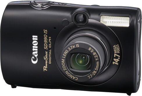 كاميرا رقمية Canon Powershot SD990IS بدقة 14.7 ميجابكسل مع مجموعة أدوات تكبير بصري مثبتة للصورة 3.7x (فضي) in Kuwait