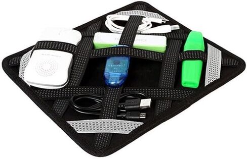 FFF-GPCT549 Tablet Case Organizer Elastic Band Tablet Sleeve for 9.7 in. Tablets with Double-Sided Design for Mouse Earphone Card Black in Kuwait