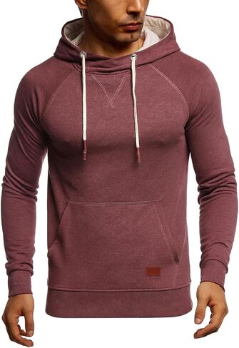 Leif Nelson Men's Straighfit Hooded Sweatshirt | Modern Stylish Longsleeve Hoodie Pullover in Kuwait