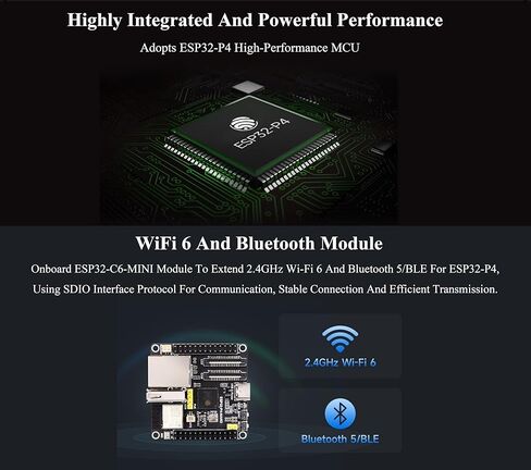 ESP32-P4-NANO Development Board, Based On ESP32-P4 Chip with RISC-V Dual-Core and Single-Core Processors, Supports Wi-Fi 6 and Bluetooth 5/BLE, with Speaker and PoE Module(4 Items) in Kuwait