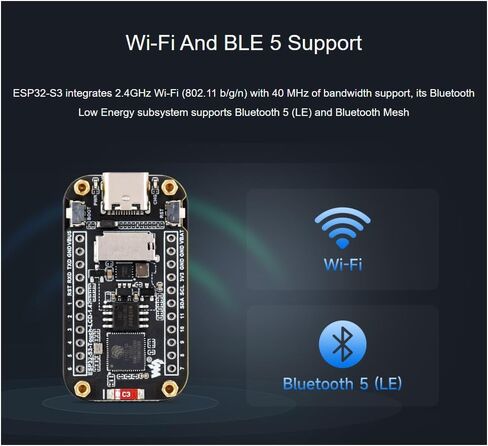 ESP32-S3 1.47inch Touch Display Development Board with pre-soldered Header,172×320 Resolution 262K Color RGB LED,Supports 2.4GHz Wi-Fi/BLE 5 in Kuwait