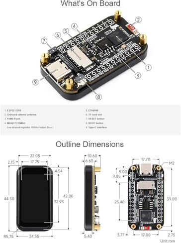 ESP32-S3 1.47inch Touch Display Development Board with pre-soldered Header,172×320 Resolution 262K Color RGB LED,Supports 2.4GHz Wi-Fi/BLE 5 in Kuwait