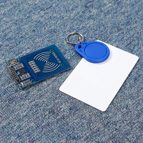 Hexonix RFID Kit RC522 13.56MHz RFID وحدة الاستشعار مع S50 بطاقة فارغة وحلقة مفاتيح - كاتب قارئ RFID بدون تلامس لمشاريع التحكم الدقيقة، وأمن DIY، والتحكم في الوصول - حزمة من 3 in Kuwait