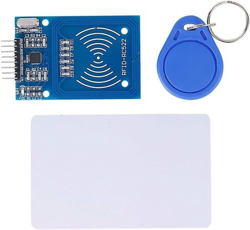 Hexonix RFID Kit RC522 13.56MHz RFID وحدة الاستشعار مع S50 بطاقة فارغة وحلقة مفاتيح - كاتب قارئ RFID بدون تلامس لمشاريع التحكم الدقيقة، وأمن DIY، والتحكم في الوصول - حزمة من 3 in Kuwait