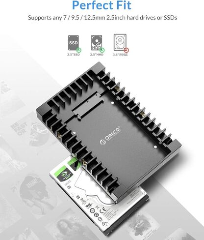 ORICO 2.5 بوصة حاوية القرص الصلب الخارجي + 2.5 SSD SATA إلى 3.5 محول القرص الصلب محرك داخلي خليج محول تصاعد قوس in Kuwait
