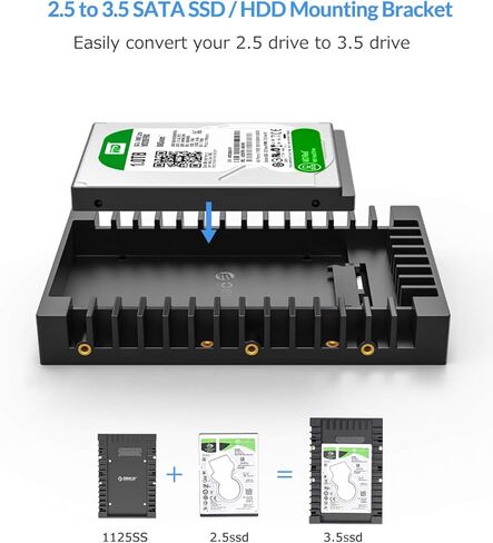 ORICO 2.5 بوصة حاوية القرص الصلب الخارجي + 2.5 SSD SATA إلى 3.5 محول القرص الصلب محرك داخلي خليج محول تصاعد قوس in Kuwait