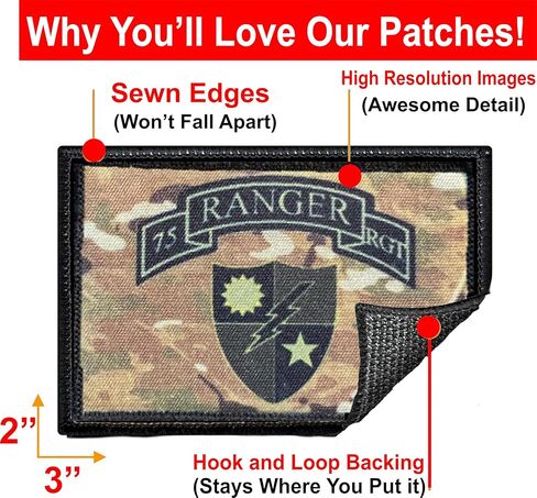 Redheaded Tshirts - 75th Ranger Regiment Patch | Army Ranger Morale Patch | Subdued Army Ranger Gear | 2x3 Hook & Loop for Your Tactcial Gear in Kuwait