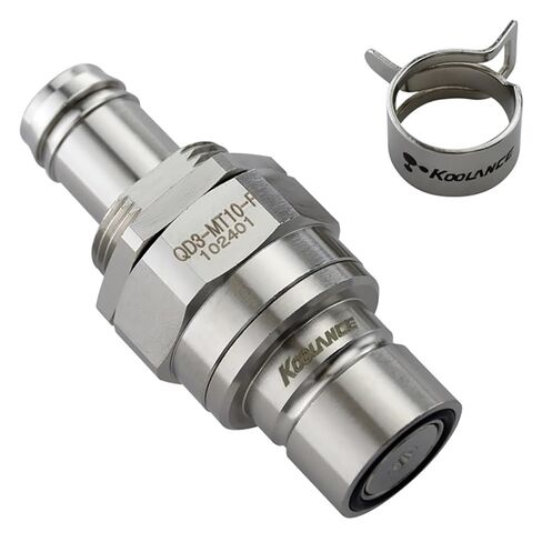Koolance QD3 Male Quick Disconnect No-Spill Coupling, Panel Barb for ID 10mm (3/8in) in Kuwait