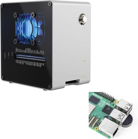 حافظة كمبيوتر Pironman 5-Mini + ميكروفون صغير USB 2.0 لجهاز Raspberry Pi 5 in Kuwait