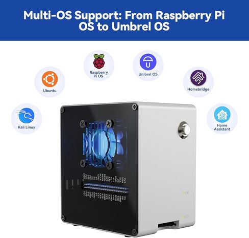 حافظة كمبيوتر Pironman 5-Mini + ميكروفون صغير USB 2.0 لجهاز Raspberry Pi 5 in Kuwait