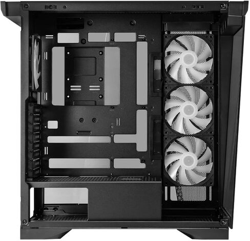 InWin W50 Mid Tower E-ATX Gaming Case with Signature W-Shaped Triple-Glass Panels, 8-Slot Flexibility, GPU Support up to 435mm, Includes 4X Pre-Installed VX120mm Fans (IW-CS-W50BLK-4VX120) in Kuwait
