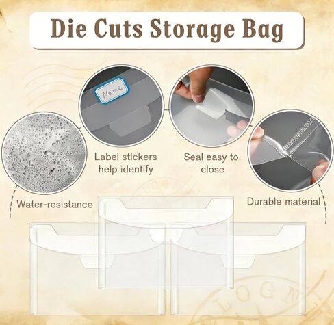 Pllieay 35pc Clear Stamp and Die Envelopes, Scrapbooking Storage Die Cuts for Card Making, Stencil Storage (7.5 x 5.5 Inch) in Saudi Arabia
