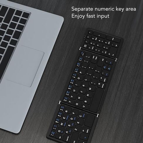 Foldable Bluetooth Keyboard,Portable Pocket Size Wireless Keyboard,Folding Travel Keyboards with Numbpad for PC, Tablet and Laptop in Kuwait