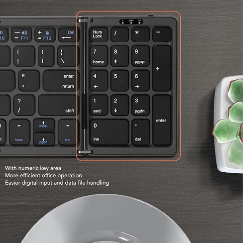Foldable Bluetooth Keyboard,Portable Pocket Size Wireless Keyboard,Folding Travel Keyboards with Numbpad for PC, Tablet and Laptop in Kuwait