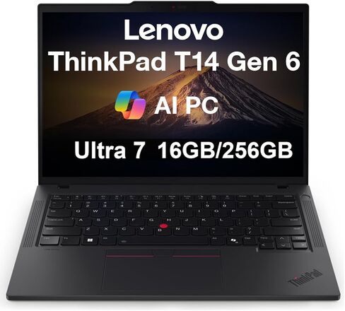 Lenovo ThinkPad T14 Gen 6 Copilot+ AI Business Laptop 14.0" IPS FHD+ Display (Intel Ultra 7-255U, 16GB DDR5, 256GB PCIe SSD, Backlit KB, Fingerprint, 5MP Webcam, 2 Thunderbolt 4, Win 11 Pro) in Kuwait
