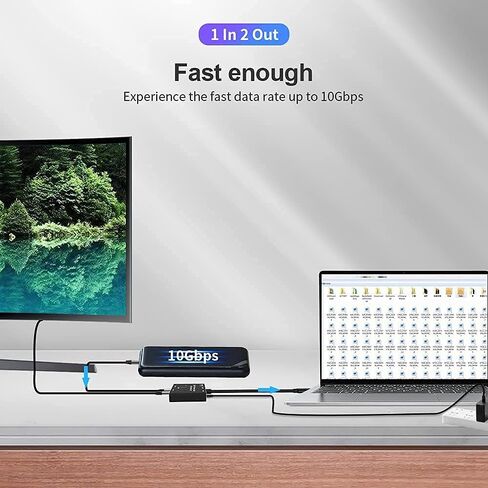 كابل USB-C Type-C 8K محدث USB 3.1 C Gen 2 للفيديو ثنائي الاتجاه 8K@30 هرتز 4K@120 هرتز توصيل الطاقة 100 وات 10 جيجابت في الثانية محول مقسم نقل البيانات ¡ in Kuwait