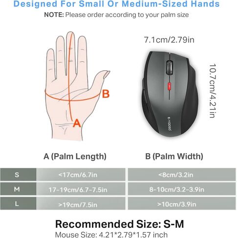 E-YOOSO Wireless Mouse for Laptop, Portable Optical Computer Mouse, 6 Buttons, Cordless 2.4GHz with USB Receiver, 5-Level 4800 DPI, 18 Months Battery Life, for PC, Chromebook (Gray & Black, USB) in Saudi Arabia