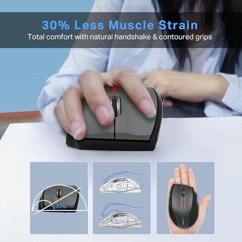 E-YOOSO Wireless Mouse for Laptop, Portable Optical Computer Mouse, 6 Buttons, Cordless 2.4GHz with USB Receiver, 5-Level 4800 DPI, 18 Months Battery Life, for PC, Chromebook (Gray & Black, USB) in Saudi Arabia