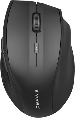 E-YOOSO Wireless Mouse for Laptop, Portable Optical Computer Mouse, 6 Buttons, Cordless 2.4GHz with USB Receiver, 5-Level 4800 DPI, 18 Months Battery Life, for PC, Chromebook (Gray & Black, USB) in Saudi Arabia