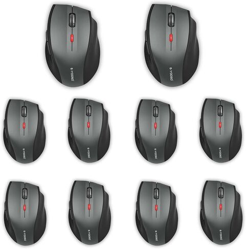 E-YOOSO Wireless Mouse for Laptop, Portable Optical Computer Mouse, 6 Buttons, Cordless 2.4GHz with USB Receiver, 5-Level 4800 DPI, 18 Months Battery Life, for PC, Chromebook (Gray & Black, USB) in Saudi Arabia