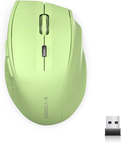 E-YOOSO Wireless Mouse for Laptop, Portable Optical Computer Mouse, 6 Buttons, Cordless 2.4GHz with USB Receiver, 5-Level 4800 DPI, 18 Months Battery Life, for PC, Chromebook (Gray & Black, USB) in Saudi Arabia