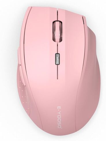 E-YOOSO Wireless Mouse for Laptop, Portable Optical Computer Mouse, 6 Buttons, Cordless 2.4GHz with USB Receiver, 5-Level 4800 DPI, 18 Months Battery Life, for PC, Chromebook (Gray & Black, USB) in Saudi Arabia