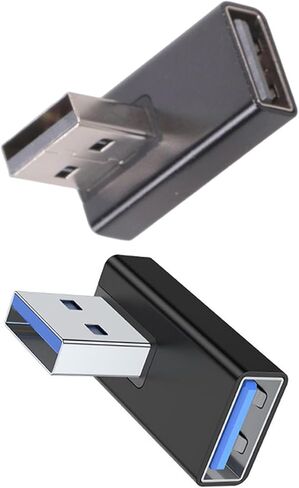2 قطعة USB3.0 ذكر إلى أنثى 90 بيند محول لسرعة سريعة 5 جيجابت في الثانية وشحن سريع في كمبيوتر السيارات يسار يمين USB بزاوية in Kuwait