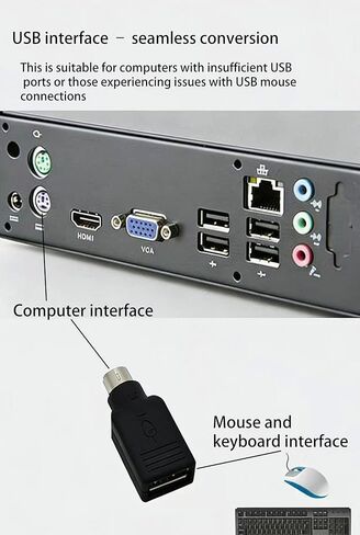 محول USB أنثى إلى PS/2 ذكر، محول USB إلى PS2 متوافق مع لوحة المفاتيح والماوس (عبوتان) in Kuwait