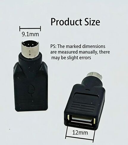 محول USB أنثى إلى PS/2 ذكر، محول USB إلى PS2 متوافق مع لوحة المفاتيح والماوس (عبوتان) in Kuwait