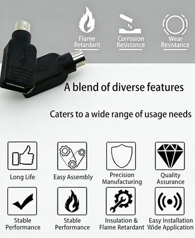 محول USB أنثى إلى PS/2 ذكر، محول USB إلى PS2 متوافق مع لوحة المفاتيح والماوس (عبوتان) in Kuwait
