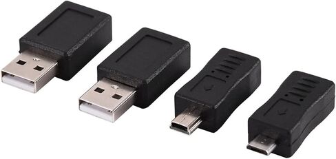 Vikye 12 قطعة USB2.0 محولات ذكر أنثى موصلات محولات متعددة الوظائف لسهولة الاستخدام والتوافق مجموعة سوداء للعمل والترفيه in Kuwait