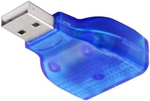 محول USB إلى Dual PS/2 للوحة المفاتيح والماوس، أزرق - محول USB إلى PS2 متوافق مع أجهزة الكمبيوتر المحمولة (عبوتان) in Kuwait