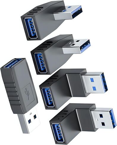 5 قطع محولات بزاوية USB3.0 تتميز بمتانة معدنية من مادة PVC للاعتماد عليها في الأجهزة الإلكترونية المتعددة، محول USB لأجهزة الكمبيوتر المحمول in Kuwait
