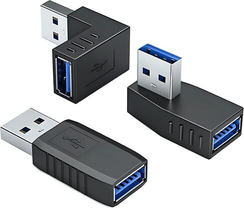 5 قطع محولات بزاوية USB3.0 تتميز بمتانة معدنية من مادة PVC للاعتماد عليها في الأجهزة الإلكترونية المتعددة، محول USB لأجهزة الكمبيوتر المحمول in Kuwait
