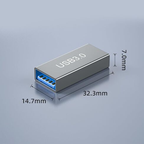 USB Female to Female Adapter USB 3.0 Coupler Aluminum Type A Connector Support 5Gbps Data Sync and 15W Charging for Extending Cables Keyboards and Mouse in Kuwait