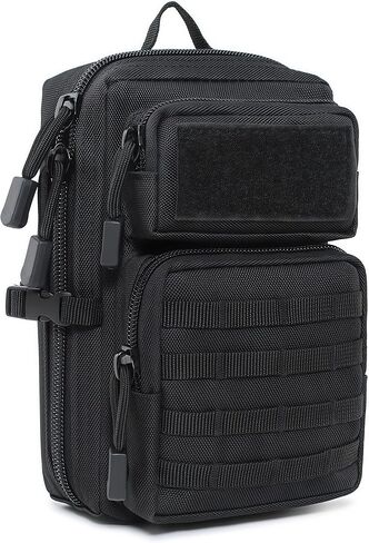 Mint & Moss Tactical MOLLE Pouch Water Resistant EDC Utility Waist Pack Tool Bag for Camping Hiking Survival,Travel (Black) in Kuwait