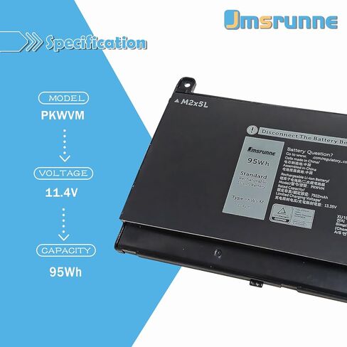 استبدال بطارية الكمبيوتر المحمول PKWVM لجهاز Dell Precision 7560 7760 7550 7750 Series Workstation Notebook C903V CR72X 0CR72X 17C06 447VR P44E 068N03 453-BBCQ 0447VR P93F P44E001 P44E002 P93F001 P93F002 in Kuwait