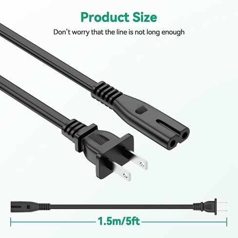 5FT AC Power Cord Cable Compatible with Prunus Retro Portable Radio, Replacement Speaker AC Power Plug in Wall AM FM Radio in Kuwait