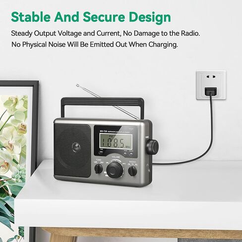 5FT AC Power Cord Cable Compatible with Prunus Retro Portable Radio, Replacement Speaker AC Power Plug in Wall AM FM Radio in Kuwait