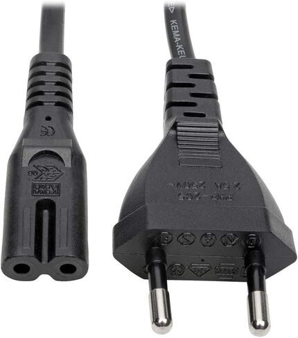 تريب لايت C7 إلى Schuko، سلك طاقة الكمبيوتر الأوروبي - 2.5 أمبير، 250 فولت، 18 AWG، 6 قدم (1.8 متر)، أسود in Kuwait