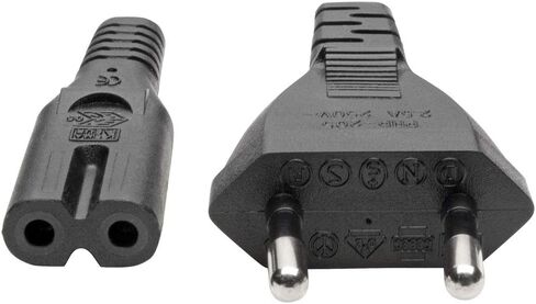 تريب لايت C7 إلى Schuko، سلك طاقة الكمبيوتر الأوروبي - 2.5 أمبير، 250 فولت، 18 AWG، 6 قدم (1.8 متر)، أسود in Kuwait