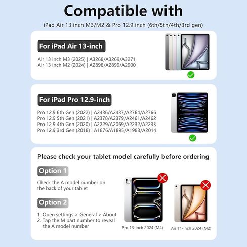 WINCHKING Keyboard Case for iPad Air 13-inch M3/M2/Pro 12.9 (6th & 5th Generation), Detachable Bluetooth Keyboard Case with Pencil Holder in Saudi Arabia