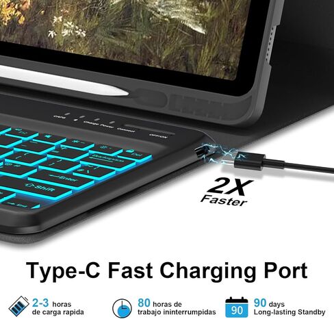 WINCHKING Keyboard Case for iPad Air 13-inch M3/M2/Pro 12.9 (6th & 5th Generation), Detachable Bluetooth Keyboard Case with Pencil Holder in Saudi Arabia
