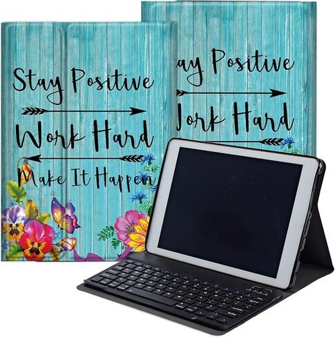 DEGDFSGR for Samsung Galaxy Tab A8 10.5 Case with Keyboard, Detachable Wireless Keyboard Magnetic Closure Protective Cover Case for Samsung Tab A8 2022[SM-X200 X205 X207], Alphabet Butterfly Floral in Kuwait