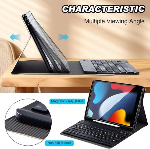 DEGDFSGR for Samsung Galaxy Tab A8 10.5 Case with Keyboard, Detachable Wireless Keyboard Magnetic Closure Protective Cover Case for Samsung Tab A8 2022[SM-X200 X205 X207], Alphabet Butterfly Floral in Kuwait