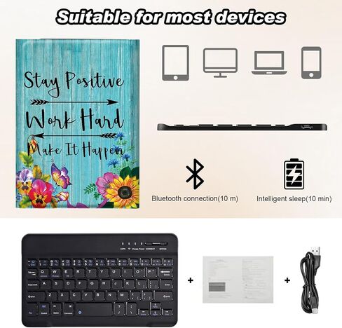 DEGDFSGR for Samsung Galaxy Tab A8 10.5 Case with Keyboard, Detachable Wireless Keyboard Magnetic Closure Protective Cover Case for Samsung Tab A8 2022[SM-X200 X205 X207], Alphabet Butterfly Floral in Kuwait