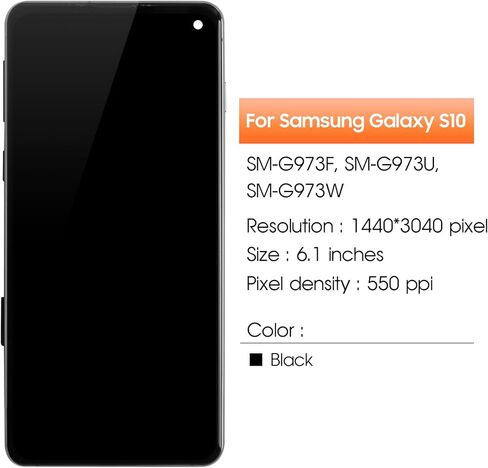 【أداء عالي التكلفة】 غير أصلي لمجموعة شاشة بديلة Samsung Galaxy S10 مقاس 6.1 بوصة شاشة صلبة مغلفة IPS | إطار مثبت مسبقًا | يتضمن أدوات إصلاح (بدون وظيفة بصمة الإصبع) in Kuwait