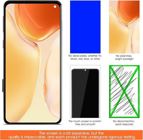 【أداء عالي التكلفة】 غير أصلي لمجموعة شاشة بديلة Samsung Galaxy S10 مقاس 6.1 بوصة شاشة صلبة مغلفة IPS | إطار مثبت مسبقًا | يتضمن أدوات إصلاح (بدون وظيفة بصمة الإصبع) in Kuwait
